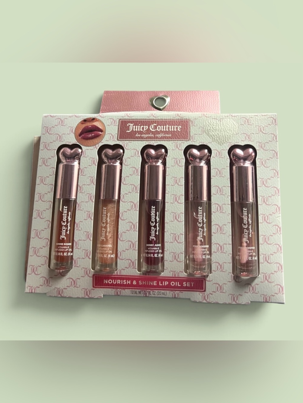 Juicy Couture Lip Oil Set: Gimme roses/ Iced caramel/ B. juice pink whisper.